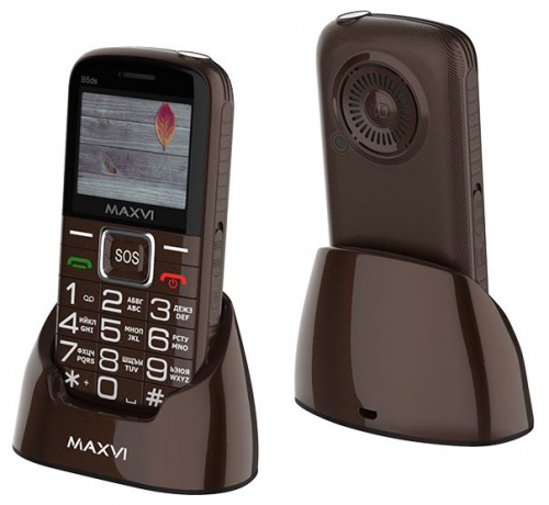 картинка телефон мобильный maxvi b5ds brown от магазина Tovar-RF.ru