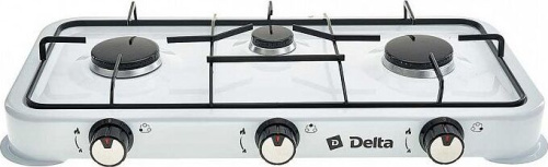 картинка газовая плита delta d-2207 трехконфорочная белый delta d-2207 white от магазина Tovar-RF.ru