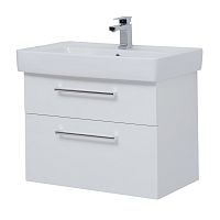 картинка Тумба Q MAX, 80 см, подвесная, 2 ящика, белый глянец от магазина Tovar-RF.ru