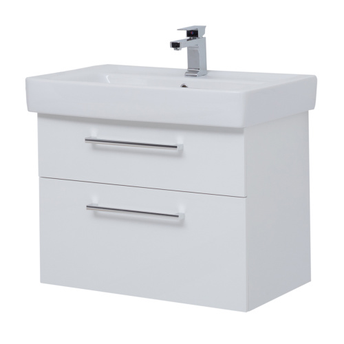 картинка Тумба Q MAX, 80 см, подвесная, 2 ящика, белый глянец от магазина Tovar-RF.ru