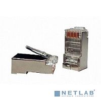 картинка hyperline plug-8p8c-u-c5-sh-100 разъем rj-45(8p8c) под витую пару, категория 5e (50 µ"/ 50 микродюймов), экранированный, универсальный (для одножильного и многожильного кабеля) (100 шт) от магазина Tovar-RF.ru