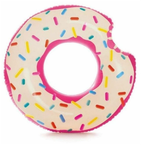 картинка круг для плавания intex круг надувной для плавания 94 см. клубничный пончик . новинка. (в коробке) арт. 56265npот магазина Tovar-RF.ru