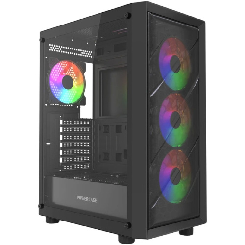 картинка Powercase Mistral EA21, Tempered Glass, 4x 120mm FRGB Fan, чёрный, ATX  (CMAEA21-L4) от магазина Tovar-RF.ru
