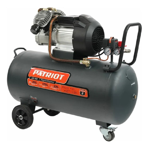 картинка PATRIOT Компрессор поршневой масляный Professional 100-400 [525301955] { 400 л/мин, 8 бар, 2200 Вт, 100 л, быстросъемный 1/4" + "елочка" } от магазина Tovar-RF.ru