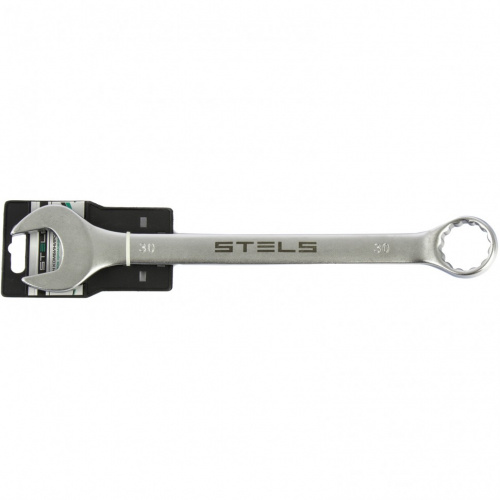 картинка Ключ комбинированный, 30 мм, CrV, матовый хром Stels от магазина Tovar-RF.ru фото 2