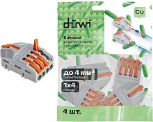 картинка DUWI (26666 6) Клемма разветвительная рычажковая, CMK 421-4, 1х4 от магазина Tovar-RF.ru