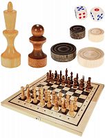 картинка настольные игры рыжий кот набор 3 в 1 (нарды, шашки, шахматы) 400х210 мм (арт. ин-7510) от магазина Tovar-RF.ru