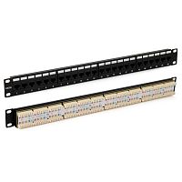 картинка hyperline pp3-19-48-8p8c-c6-110d патч-панель 19", 2u, 48 портов rj-45, категория 6, dual idc, rohs, цвет черный (задний кабельный организатор в комплекте)  от магазина Tovar-RF.ru