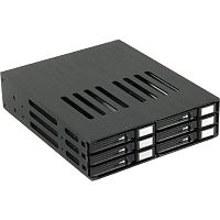 картинка procase l2-106-sata3-bk {корзина l2-106sata3 6 sata3/sas, черный, с замком, hotswap mobie rack module for 2,5" slim hdd(1x5,25) 2xfan 40x15mm} от магазина Tovar-RF.ru