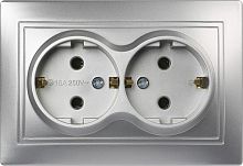 картинка розетка smartbuy (sbe-01s-16-s2-z-c) венера, 1-местная, серебро от магазина Tovar-RF.ru