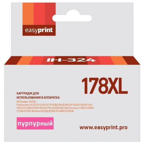картинка easyprint  cb324he  картридж №178xl для hp deskjet 3070a/photosmart 5510/6510/c8583,  пурпурный,с чипом от магазина Tovar-RF.ru