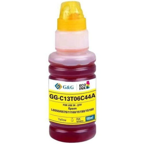 картинка чернила g&g gg-c13t06c44a №112 желтый 100мл для epson l6550/6570/11160/15150/15160 от магазина Tovar-RF.ru