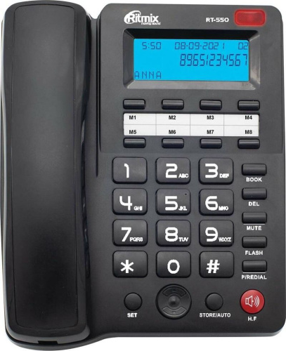 картинка телефон проводной ritmix rt-550 black от магазина Tovar-RF.ru