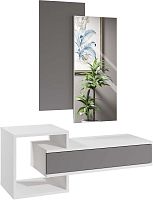 картинка Модульная мебель МЕБЕЛЬ-КОМПЛЕКС ЛАЙТ Туалетный столик с зеркалом Белый / Серый шифер/МК (1 кор.) МЕБЕЛЬ-КОМПЛЕКС ЛАЙТ Туалетный столик с зеркалом Белый / Серый шифер/МК (1 кор.) от магазина Tovar-RF.ru
