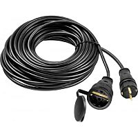 картинка Удлинитель силовой Stayer 55026-20, розеток 1шт, 3x1.5 кв.мм, 20м, КГ, без катушки, черный от магазина Tovar-RF.ru