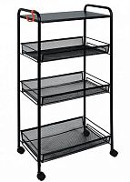 картинка Этажерка ЗМИ Ладья 34 КС на колесиках черная Э 357 от магазина Tovar-RF.ru
