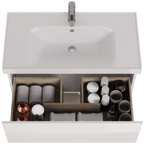 картинка Тумба PERFECTO, 90 см, подвесная, 1 ящик, push-to-open, белый глянец от магазина Tovar-RF.ru фото 5