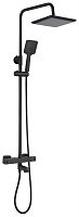 картинка Душевой комплект GFMARK 3103 Смеситель + стойка душевая тропический душ с ТЕРМОСТАТОМ, с двумя лейками , черного цвета от магазина Tovar-RF.ru