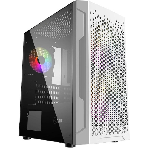 картинка Powercase CMIMZW-L3 Корпус Mistral Micro Z3W Mesh LED, Tempered Glass, 2x 140mm + 1х 120mm 5-color fan, белый, mATX  (CMIMZW-L3) от магазина Tovar-RF.ru