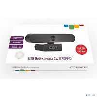 картинка cbr cw 870fhd black, веб-камера с матрицей 2 мп, разрешение видео 1920х1080, usb 2.0, встроенный микрофон с шумоподавлением, автофокус, крепление на мониторе, длина кабеля 1,8 м, цвет чёрный от магазина Tovar-RF.ru
