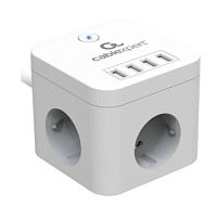 картинка cablexpert сетевой фильтр cube cube-3-u4-w-1.5 (3р, 10а, 4 х usb, 1.5м, ур.защиты 4+) белый, коробка от магазина Tovar-RF.ru