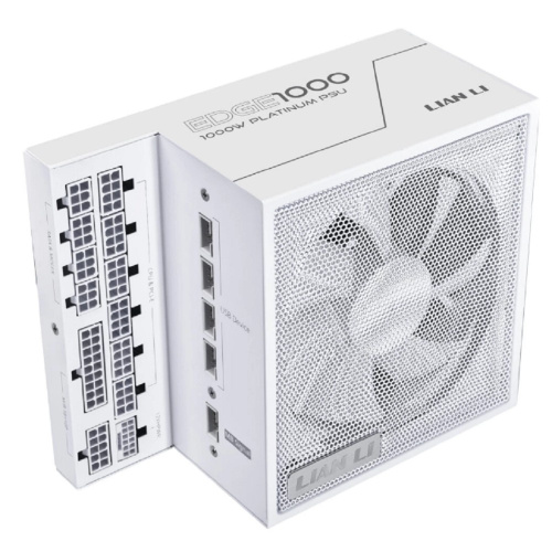 картинка Lian Li  Блок питания  EG1000 / White / ATX 3.1, 1000W, 80 PLUS Platinum, PCIe 5.1, APFC, USB HUB, 120mm FDB Fan, Fully Modular / G9P.EG1000.WE00.RU от магазина Tovar-RF.ru