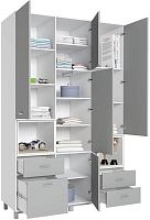 картинка детская мебель polini шкаф трехсекционный kids mirum 2330 белый-серый (4 кор.) polini шкаф трехсекционный kids mirum 2330 белый-серый (4 кор.) от магазина Tovar-RF.ru