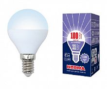 картинка Лампа светодиодная VOLPE (UL-00003830) LED-G45-11W/DW/E14/FR/NR Форма шар матовая Серия Norma 6500K от магазина Tovar-RF.ru