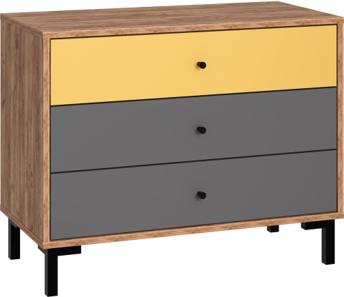 картинка Модульная мебель МЕБЕЛЬ-КОМПЛЕКС JAM Комод 3Я Дуб крафт табачный/Серый шифер/Сэнд МЕБЕЛЬ-КОМПЛЕКС JAM Комод 3Я Дуб крафт табачный/Серый шифер/Сэнд от магазина Tovar-RF.ru