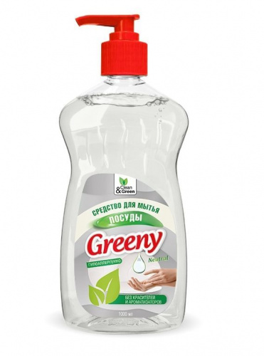 картинка Средство для мытья посуды CLEAN&GREEN CG8141 Greeny Neutral с дозатором 1000 мл. от магазина Tovar-RF.ru