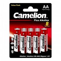 картинка Camelion Plus Alkaline BL8 LR6 (LR6-BP5+3, батарейка,1.5В) (8 шт. в уп-ке) от магазина Tovar-RF.ru