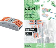 картинка DUWI (26742 3) Клемма рычажковая, СМК-423, 0,08-4мм², серый от магазина Tovar-RF.ru
