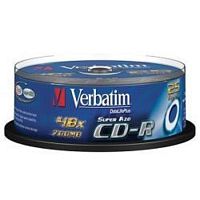 картинка verbatim диски cd-r verbatim 52-x 700mb, cristal azo, cake box 25 шт. (43352) от магазина Tovar-RF.ru