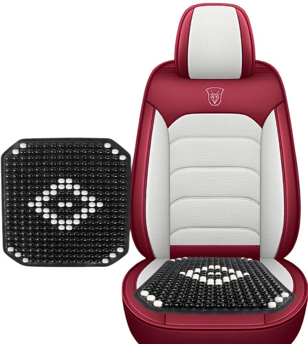 картинка накидка на сидение nova bright (коврик) массажная деревянная, черная с рисунком, противоскользящая основа 48449 от магазина Tovar-RF.ru