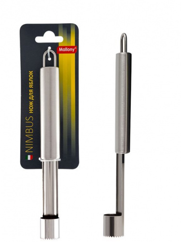 картинка Нож для яблок MALLONY Нож для яблок из нержавеющей стали, NIMBUS, 20*2 см, овальная ручка с подвесом (007419) от магазина Tovar-RF.ru