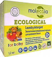 картинка порошок для стирки MOLECOLA Экологичный стиральный порошок для белого и цветного детского белья 1200 г, 9127 от магазина Tovar-RF.ru