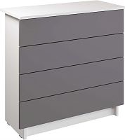 картинка Модульная мебель МЕБЕЛЬ-КОМПЛЕКС ЛАЙТ Комод 4Я Белый/Серый шифер МЕБЕЛЬ-КОМПЛЕКС ЛАЙТ Комод 4Я Белый/Серый шифер от магазина Tovar-RF.ru