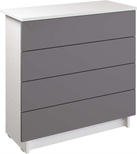 картинка Модульная мебель МЕБЕЛЬ-КОМПЛЕКС ЛАЙТ Комод 4Я Белый/Серый шифер МЕБЕЛЬ-КОМПЛЕКС ЛАЙТ Комод 4Я Белый/Серый шифер от магазина Tovar-RF.ru