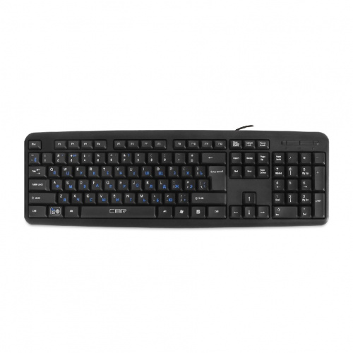 картинка cbr kb 109 black usb  клавиатура, 104 кл., офисн., переключение языка 1 кнопкой (софт), usb. длина кабеля 1,8м  от магазина Tovar-RF.ru