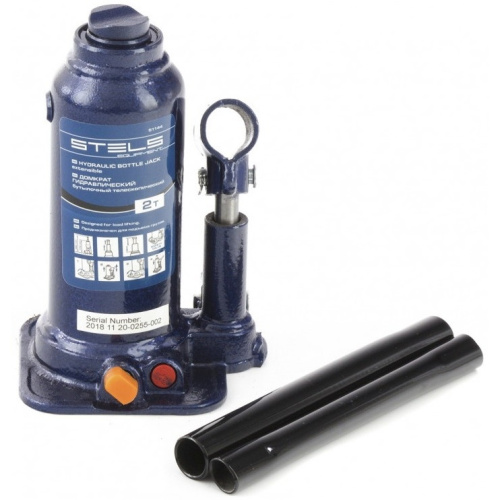 картинка stels домкрат гидравлический бутылочный телескопический, 2 т, подъем 170-380 мм [51144] от магазина Tovar-RF.ru