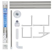 картинка Карниз для ванной комнаты САНАКС 10019 Карниз в ванную угловой хромированный 90х90х90см с жёсткой фиксацией, из нержавеющей стали от магазина Tovar-RF.ru