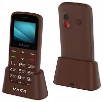 картинка телефон мобильный maxvi b100ds brown от магазина Tovar-RF.ru