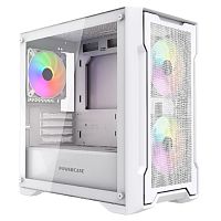 картинка powercase mistral micro x3w argb, tempered glass, 3x 120mm argb pwm fan, белый, matx  (cmmxw-a3) от магазина Tovar-RF.ru