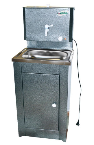 картинка Умывальник ЧИСТЮЛЯ (бак полимерное покр. с ЭВН+мойка нерж.) аквамикс от магазина Tovar-RF.ru