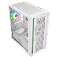 картинка powercase alisio micro x4w v2, tempered glass, 4х 120mm argb fans, argb hub, белый, matx  (camcxw-a4) от магазина Tovar-RF.ru