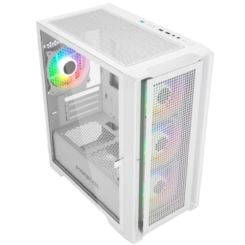картинка Powercase Alisio Micro X4W V2, Tempered Glass, 4х 120mm ARGB fans, ARGB HUB, белый, mATX  (CAMCXW-A4) от магазина Tovar-RF.ru