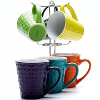 картинка Чайные сервизы на Подставке LORAINE LR 23138 набор чашек 6пр 350мл керам.нерж. от магазина Tovar-RF.ru