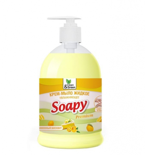 картинка Жидкое мыло CLEAN&GREEN CG8110 Крем-мыло жидкое "Soapy" бисквит увлажняющее с дозатором 500 мл. от магазина Tovar-RF.ru