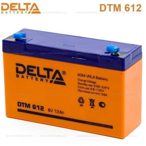 картинка аккумуляторная батарея delta dtm 612 (6v / 12ah) от магазина Tovar-RF.ru фото 2