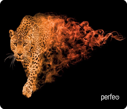 картинка коврик для компьютерной мыши perfeo (pf_d0685) "flames" "леопард" от магазина Tovar-RF.ru